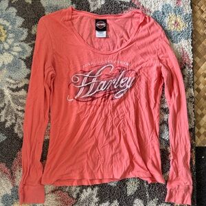 Harley-Davidson Coral Long Sleeve Top